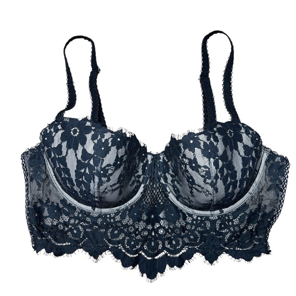 Victoria’s‎ Secret Dream Angels Lined Demi Bra Zipper Back 36C black/ivory - Picture 1 of 10